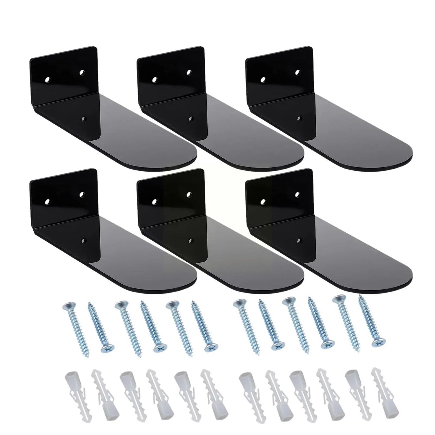 6 Pack Floating Shoe Shelves Acrylic